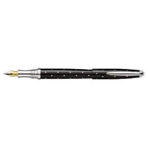  Laban Black & .925 Sterling Silver Dots Fine Point Fountain Pen 