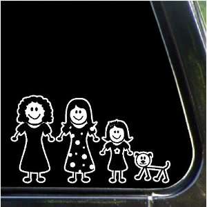   daughters, dog Family Stick People Car Decals Stickers