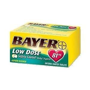  Bayer Low Dose Safety Coated Aspirin Tablets 81mg 120 