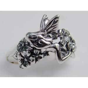  A Sweet Sterling Silver Fairy with Flowers Ring Made in 