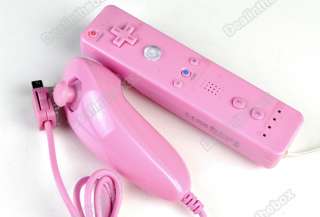 Pink Remote Nunchuck Controller For Nintendo Wii Game  