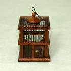 Dollhouse Miniature Walnut Wood Ltd. Square Bird Cage