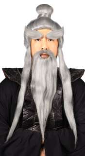 Adult Std. Wizard or Sensei Wig and Beard   Male Costum  
