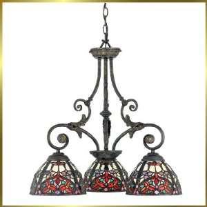 Tiffany Chandelier, QZTFLI5103MP, 3 lights, Antique Bronze, 24 wide X 