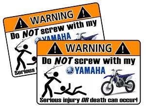 Yamaha YZ250F Warning Sticker Decal Motorcycle Race 250  