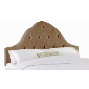   Arc Tufted Upholstered Headboard in Shantung Khaki Furniture & Decor