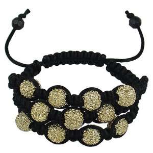   Adjustable Gold Hip Hop Macrame Braided Triple Row Bracelet Jewelry