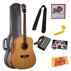  Washburn WD11S Dreadnought Acoustic Guitar Bundle with Gig 