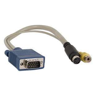  12 VGA (M) to S Video (F) & RCA (F) Adapter Cable (Beige 