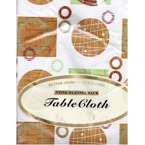 Vinyl Tablecloth with Flannel Back 52 X 52 Square Donut, Circle 