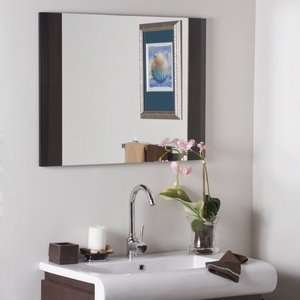   SSM83 Capaccino   Framed Wall Mirror, Wooden Finish with Etched Glass