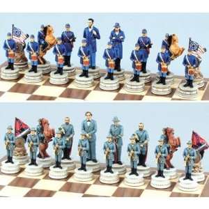   Fame 302B and 5126L Civil War Themed Chess Set   Large Toys & Games