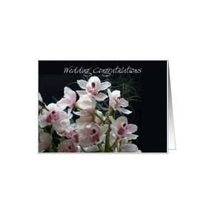  wedding Congratulations, white and pink orchids Card 