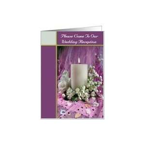  Invitations   Wedding Reception, Candle Flowers & Confetti 