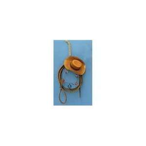  Country Brown Cowboy Hat with Lasso Christmas Ornament