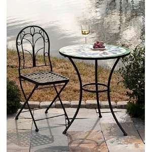  Set of 2 Wrought Iron Folding Bistro Chairs Patio, Lawn 
